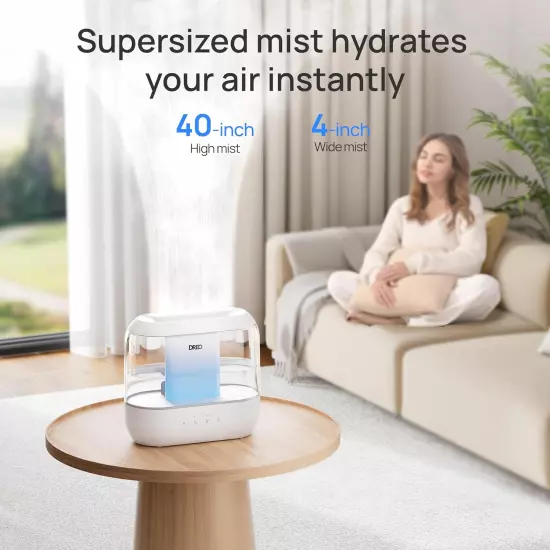 Top Fill 4L Humidifier with Oil Diffuser Nightlight 32H Runtime Ultrasonic