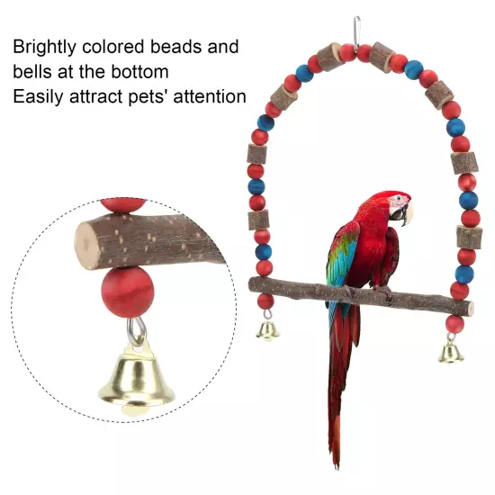 Bird Swing Toy Hanging Standing Cage Toy with Hook for Lovebirds Finches