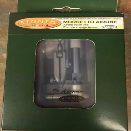 STONFO AIRONE TRAVEL FLY TYING VISE. COMPACT. NEW IN PACKAGE. MADE IN THE ITALY.