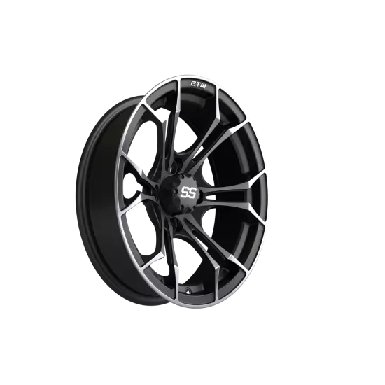 Set of 4 GTW 14" Spyder Matte Gray/Machined Wheels on 21" Fusion Street Tires