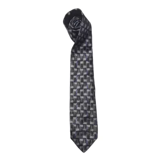 Robert Talbott Men's Best Of Class Black Gray Geometric Silk Tie EUC