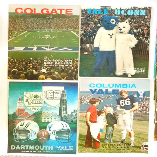 Lot of (15) Different 1970 to 1981 Yale College Football Programs