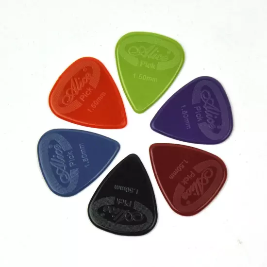 Lots of 100pcs Alice AP-G Projecting Nylon Guitar Picks Anti-Slip Mixed Colors