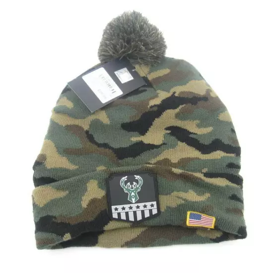 New Ultra Game Milwaukee Basketball US Flag Camo Cuff Beanie 