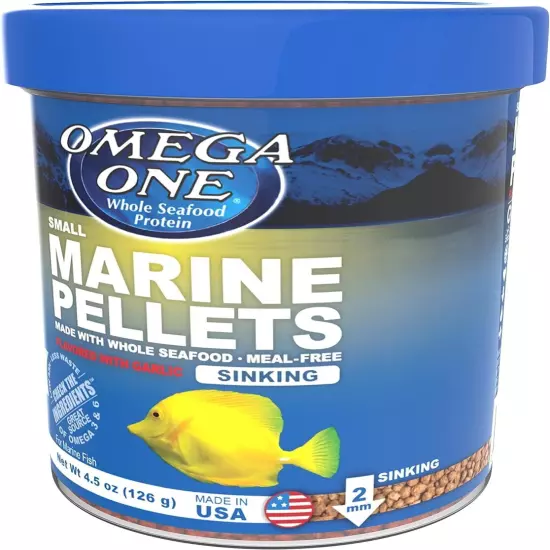 Omega One Garlic Marine Small Sinking Pellets, 4.5 oz.