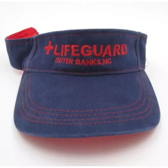 Lifeguard Outer Banks North Carolina NC Adjustable Sun Visor Hat (A)