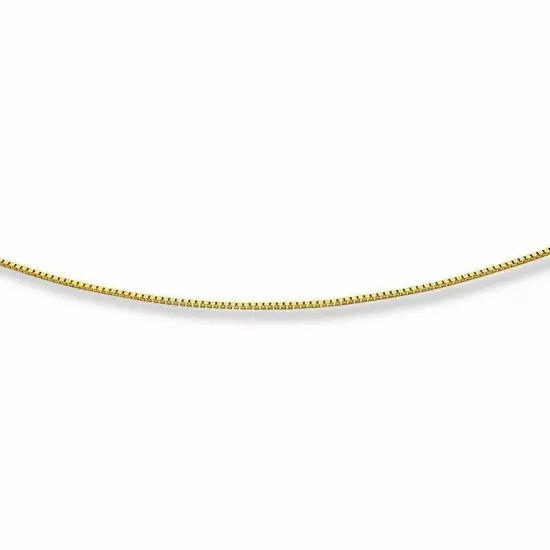 14K Solid Yellow Gold Box Necklace Real Gold Chain 16" 18" 20" 22" 24" 26" 30" 