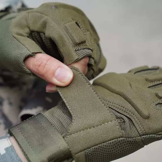 Men's Tactical Fingerless Gloves Military Combat Shooting Half Finger Gloves