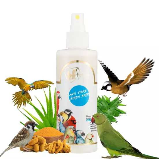 Organic & Ayurvedic Anti Ticks Birds Bath Dry/Waterless/Spray Coat-All Bird Type