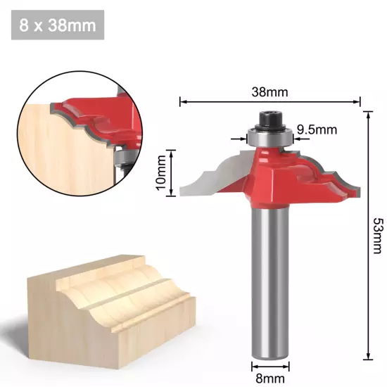 Edging Router Bit Abrasion-resistant Wide Application 8mm Shank Round Over