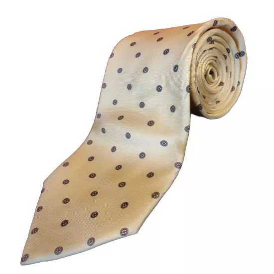 Christian Dior Mens Neck Tie Ivory Italian 100% Silk Tie Designer Made in Italy