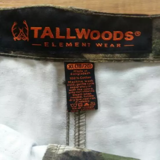 Youth Tallwoods Mossy Oak Denim Camo Shorts Sz 18/20 Jeans Hunting Camouflage