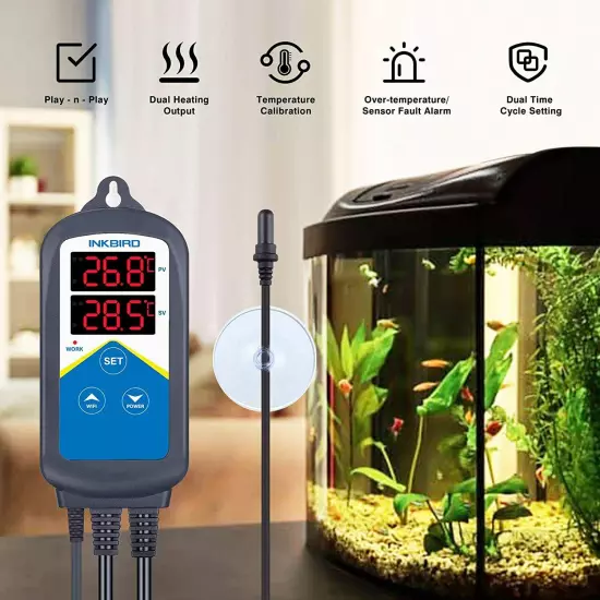 Aquarium Heater Temperature Control INKBIRD Thermostat ITC-306T Marine Fish 110V