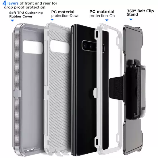 For Samsung Galaxy S10/S10+/S10e Heavy Duty Shockproof Case Cover + Belt Clip