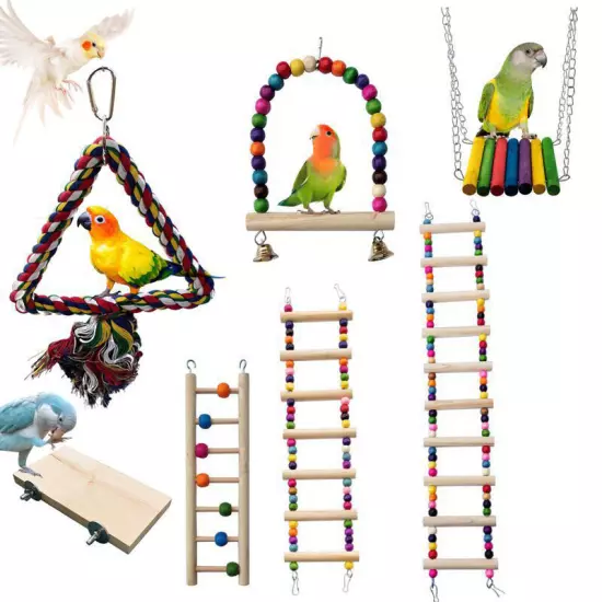 Birds Toy Pet Bird Parrot Cage Hut Nest Bird Toy Hammock Swing Toy Hanging =t=