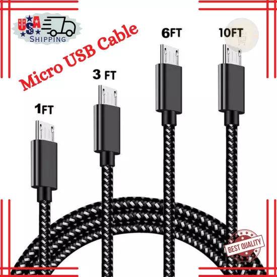 Heavy Duty Micro USB Fast Charger Data Cable Cord For Samsung Android HTC LG Lot