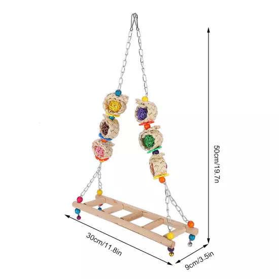 Wooden Pet Chicken Hanging Swing Toy Bird Parrot Chicken Climbing Stand Ladder