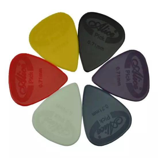 50pcs Alice Medium 0.71mm Glossy Anti-Skid Nylon Guitar Picks Plectrums