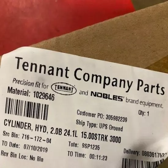 Tennant 1029646 CYLINDER, HYD, 2.0B 24.1L 15.00STRK 3000 M20 M30 S16