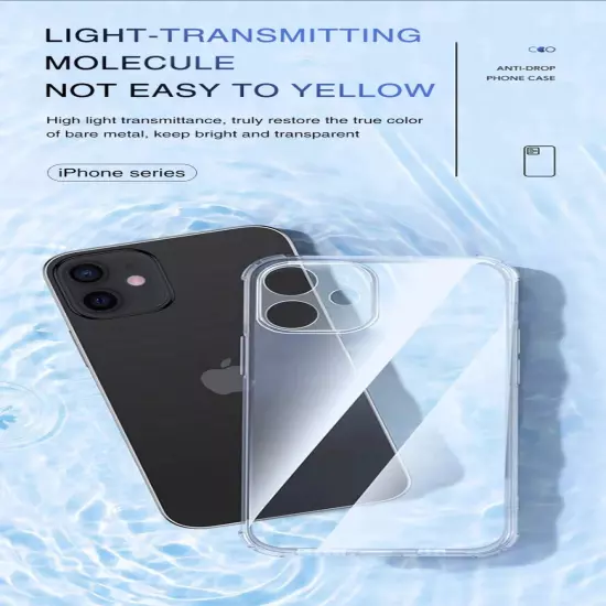 Shockproof Silicone Clear Phone Case For iPhone 11 12 13 14 15 Pro Max Plus Lens