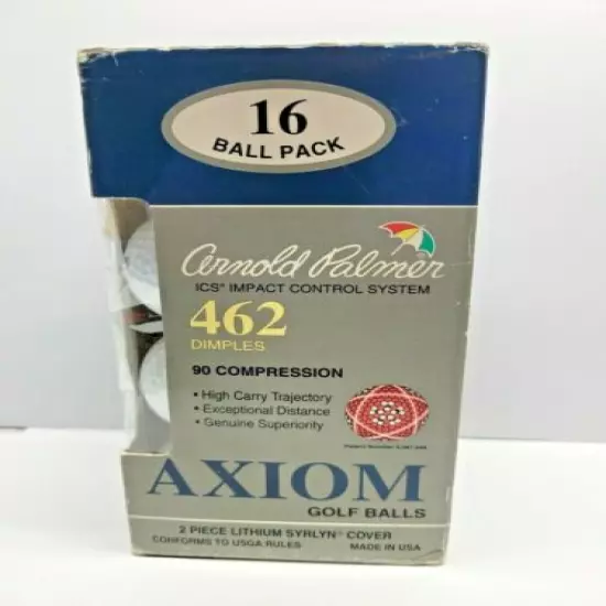 Vintage Arnold Palmer ICS - Impact Control System / Axiom Golf Balls - 16 Pack