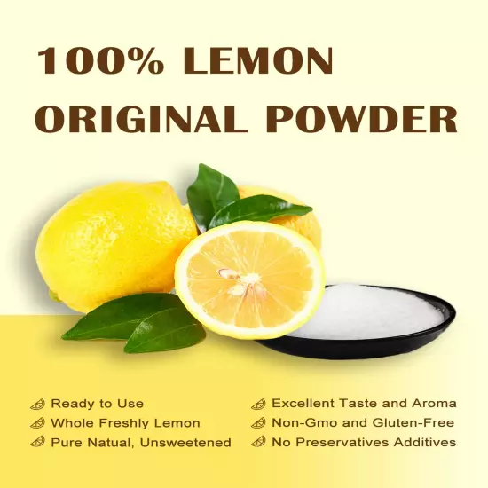 Original Lemon Powder Made with Real Lemons, Freeze Dried Juice Powder, Strong F