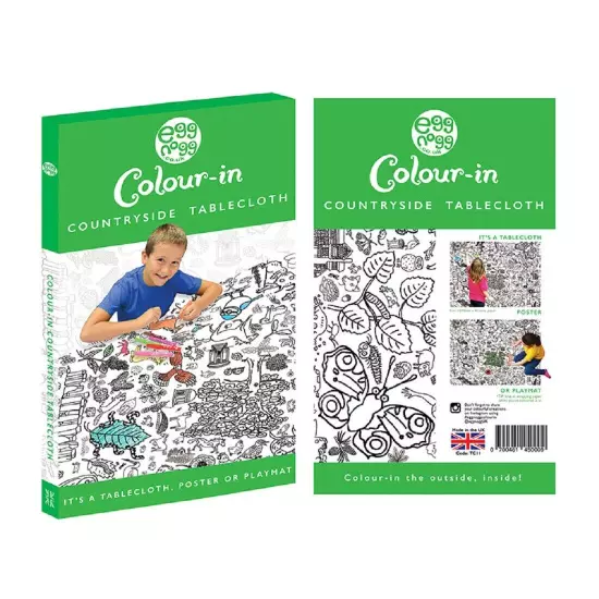 EggNogg Colour In Giant Poster / Tablecloth ~ Childrens Party Unicorns Dinosaurs