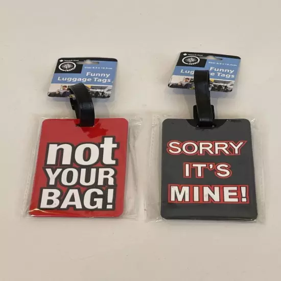 4x Funny Travel Luggage Tags Name Tag Address ID Labels for Suitcase Bag 4pc Set