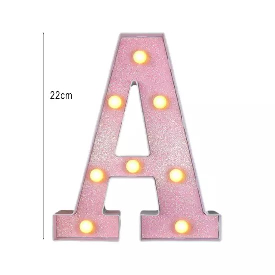 Led Light Up Letter,Pink Marquee LED Letter Lights 26 Alphabet,Lighted Letters A