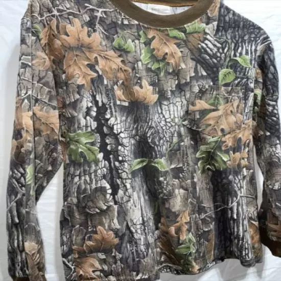 Trebark By Lynch Superflauge Camo Long Sleeve Pocket T Shirt Small S Hunting