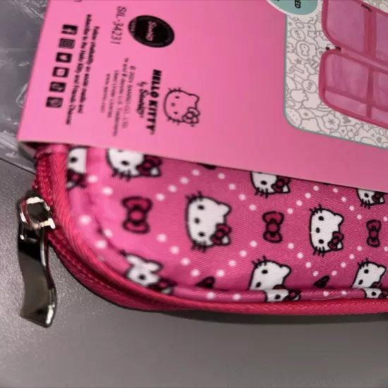 New Pink Hello Kitty Faces Travel Accessory Zippered Organizer 8”x5.5”