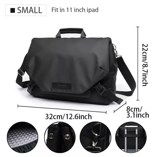 Waterproof Men'S Messenger Bag, Multi-Functional Laptop Case, Casual Large Capac