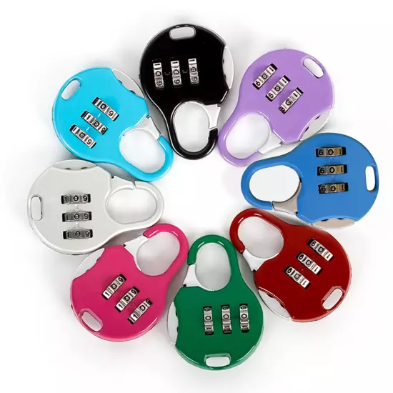 Coloured Luggage Travel Suitcase Bag Lock [3 Digit Combination] Padlock Reset