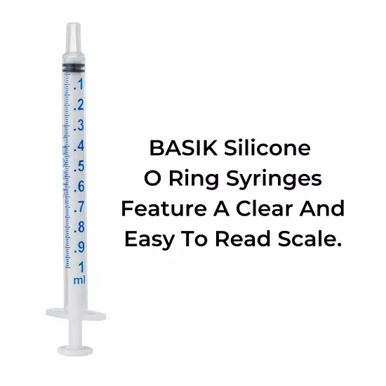 1cc | 1ml Silicone O-ring Slip Tip Feeding Reusable Syringe W Caps 100 / Box