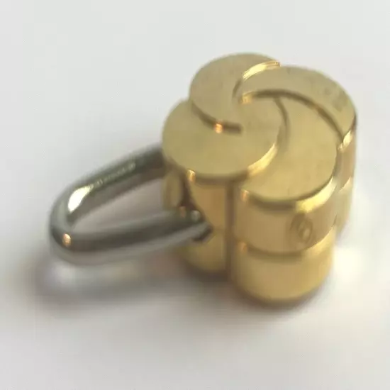 Small Gold Tone Swirl Luggage Lock with Key, Mini Padlock, 1.5”