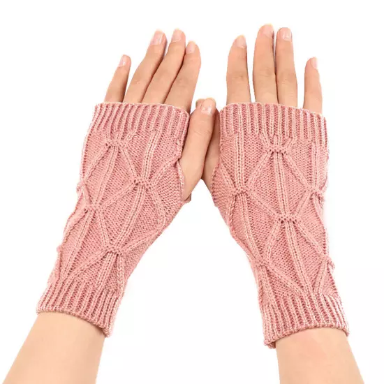 1Pair Fingerless Arm Warm Winter Knitted Gloves Hand Long Warmer Mittens Unisex