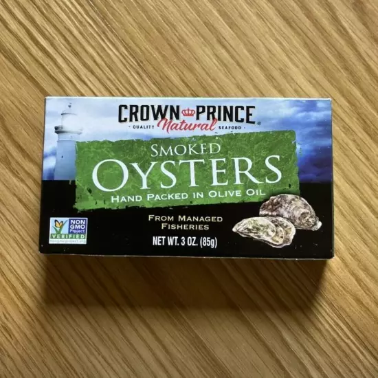 Crown Prince Natural Smoked Oysters in Pure Olive Oil, 3-Ounce Cans (Pack of 16)