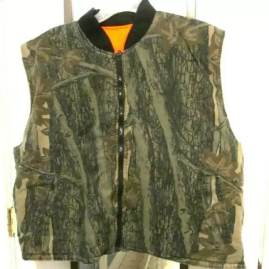 BUSHMASTER REVERSIBLE TREBARK CAMOUFLAGE ORANGE HUNTING VEST XXL