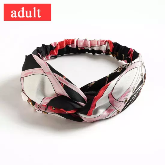 New Boho Satin Twist Knot Headband Elastic Wrap Turban Hair Band Hairband Sport"