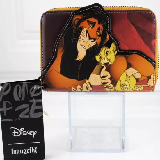 Loungefly Lion King Disney Villains Scar Simba Zipper Wallet Faux Leather New