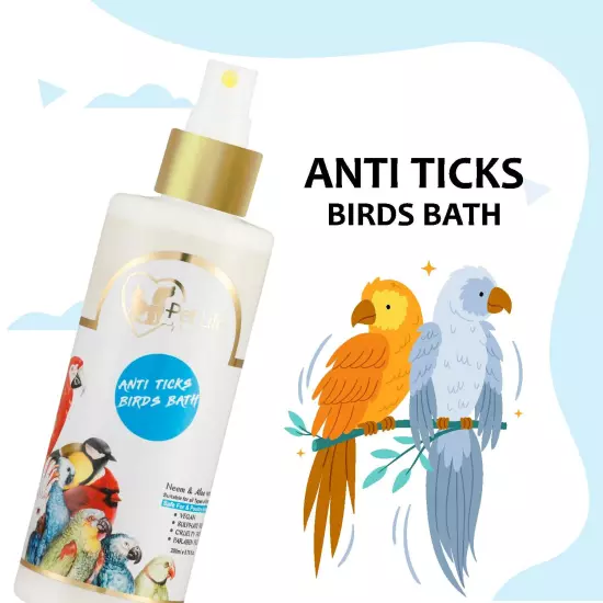 Organic & Ayurvedic Anti Ticks Birds Bath Dry/Waterless/Spray Coat-All Bird Type