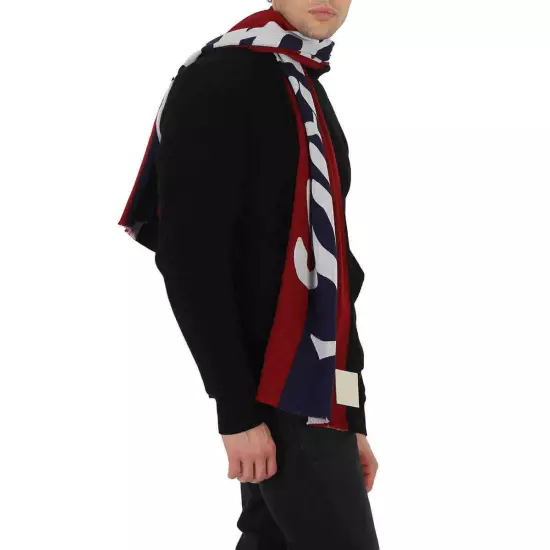 Bally Men's Corvette / Midnight Logo-Patch Fringed Scarf