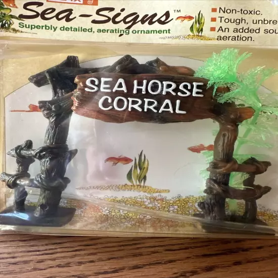 Vintage Aquarium Penn Plax Sea Signs Sea Horse Corral