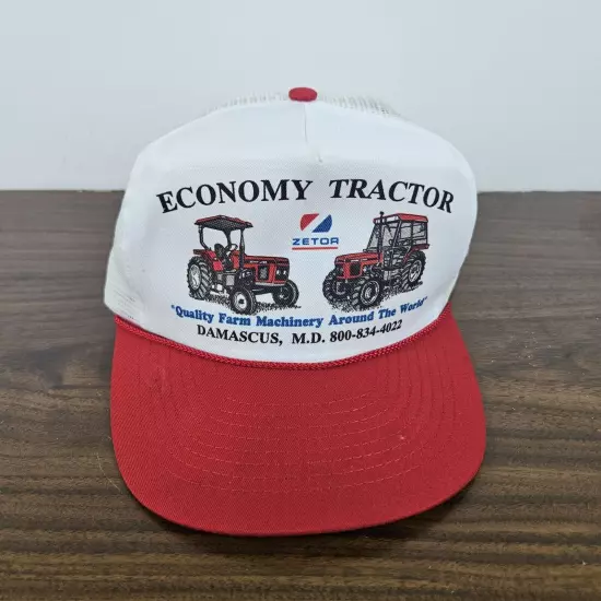 Vintage Snap Back Rope Trucker Farm Hat Economy Tractor Zetor Damascus MD