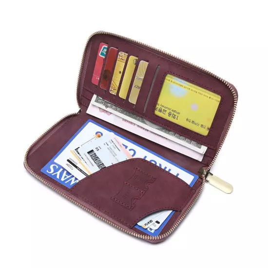 Passport Case Holder Ticket Organizer ID Card Bag Travel Zipper Passport Case