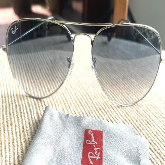 ray ban sunglasses aviator 62 Mm Silver frame / Blue Gray