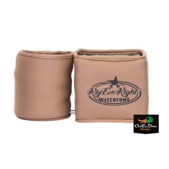 RIG'EM RIGHT WATERFOWL LAYOUT BLIND CONSOLE SHELL DRINK THERMOS HOLDER TAN