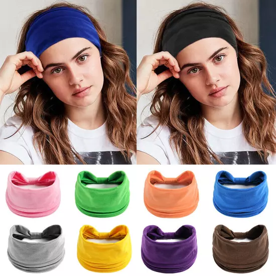 Elastic Stretch Wide Headband Hairband Running Yoga Turban Women Soft Head Wrap