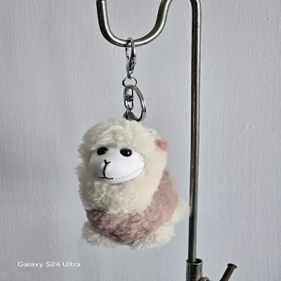 Lamb fur decoration key chain bag's pendant cell phone ornament 2pcs sheep charm