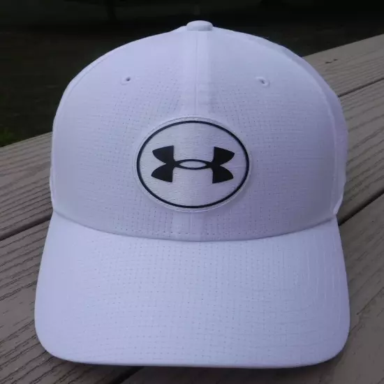 NWT UNDER ARMOUR ArmourVent "Golf37" Mens Flex Fitted Hat-XL/XXL Ret@$30 WHITE